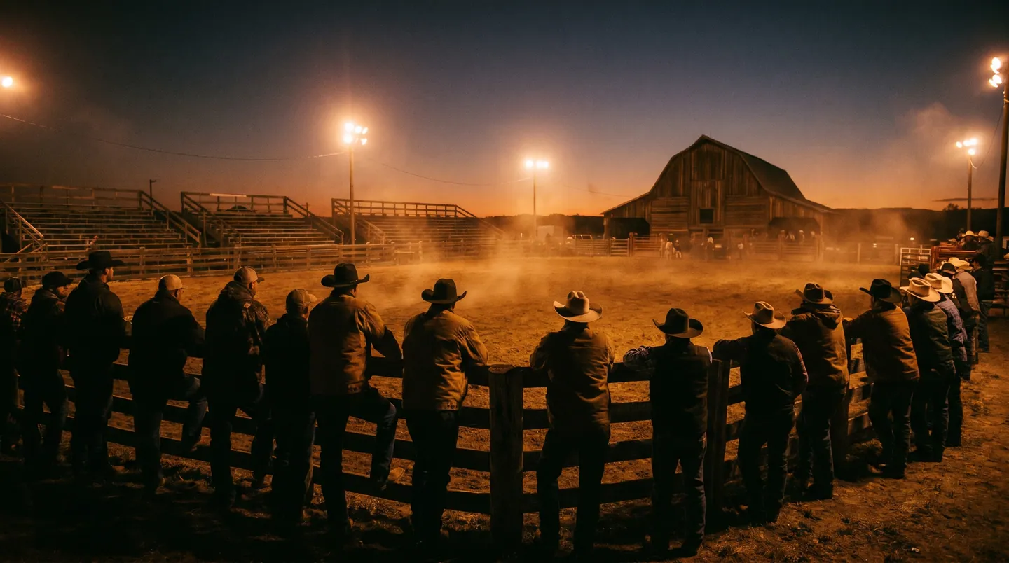 Foule à l'arène au crépuscule